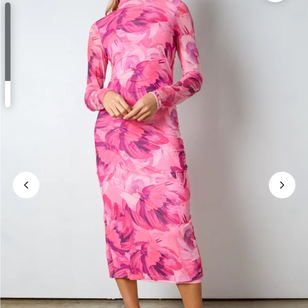 Floral Pink Long Sleeve Dress